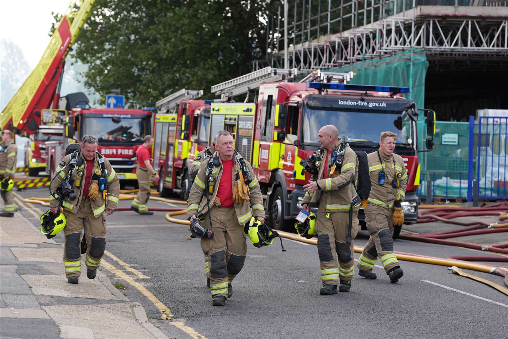 Forty-five engines and around 225 firefighters responded to the blaze (Lucy North/PA)