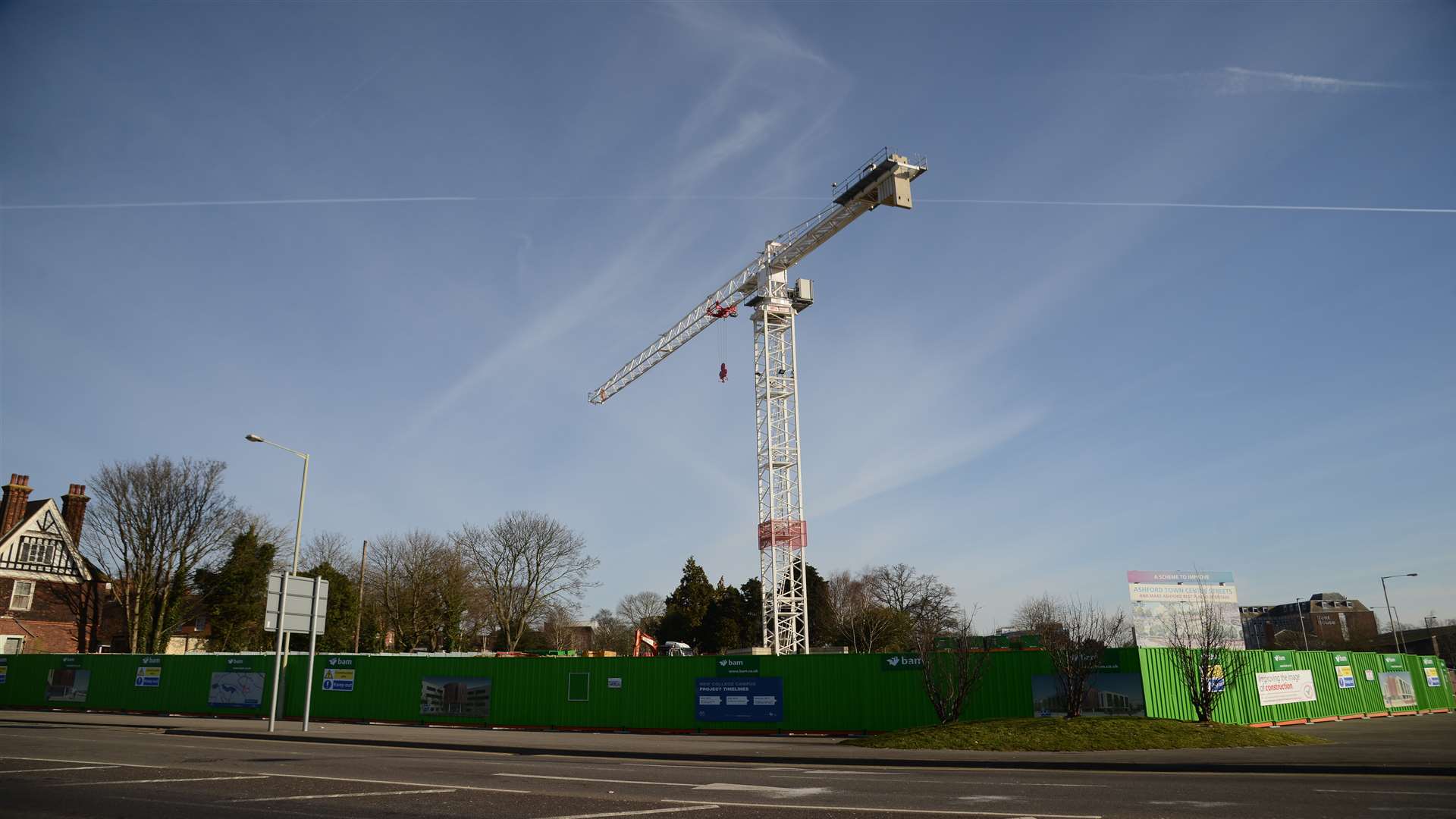 A crane moved in in April 2016. Pic by Gary Browne