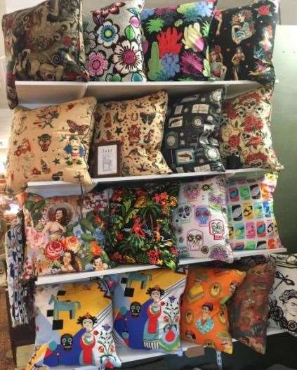 Winners of the Great Art Raffle get to choose two of these handmade cushions by Take a Seat based at the Village community Market in Sondes Road, Deal in aid of the town's Astor Theatre