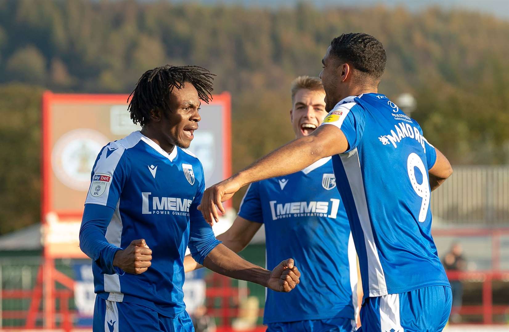 Gillingham FC 2019 -2020.Accrington vs Gillingham, 26th October 209.Regan Charles-Cook celebrates scoring the opening / winning goal. (20437440)