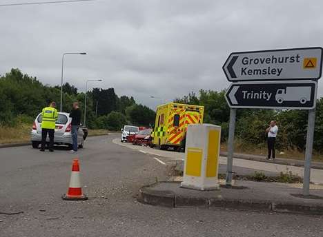 The crash on Grovehurst Road. Picture: Mark Mattocks.