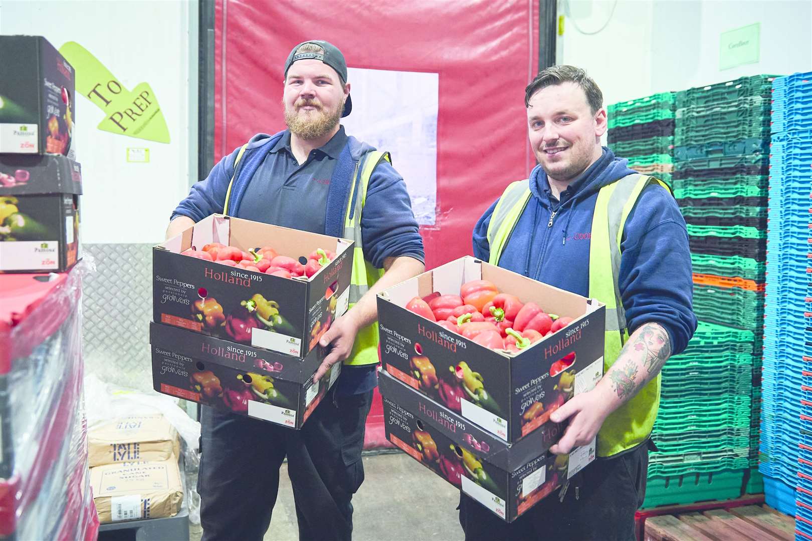 Bartolmiej Gora (Bart) and Rob Jolly with fresh ingredients. Picture: COOK