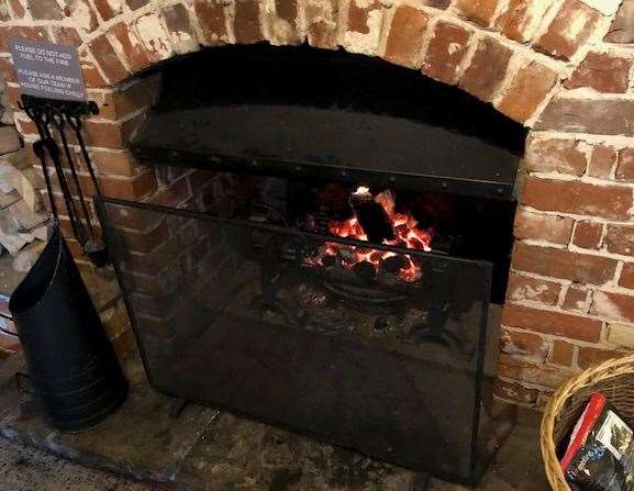 Seeking to create that cosy village pub feel, there was a real fire alight when we were in