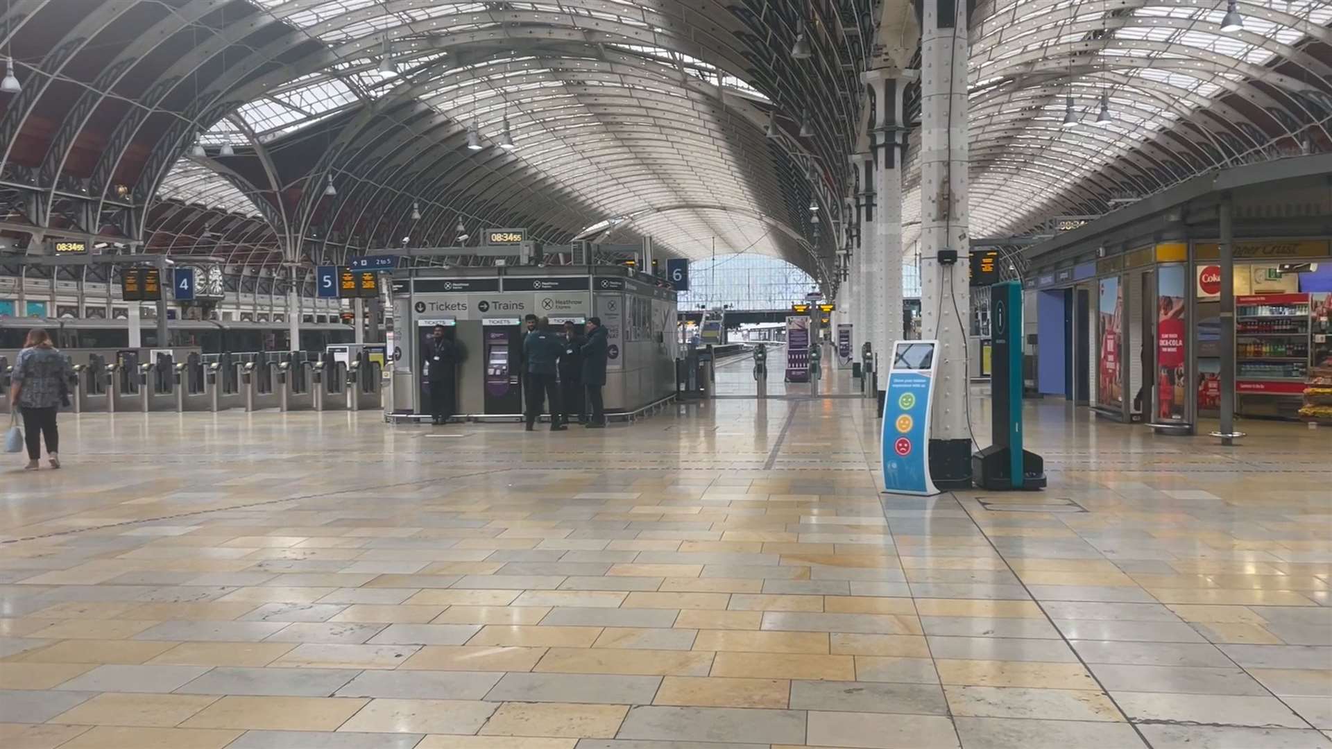 A near-empty concourse at Paddington station in central London during an earlier Aslef strike day (PA)