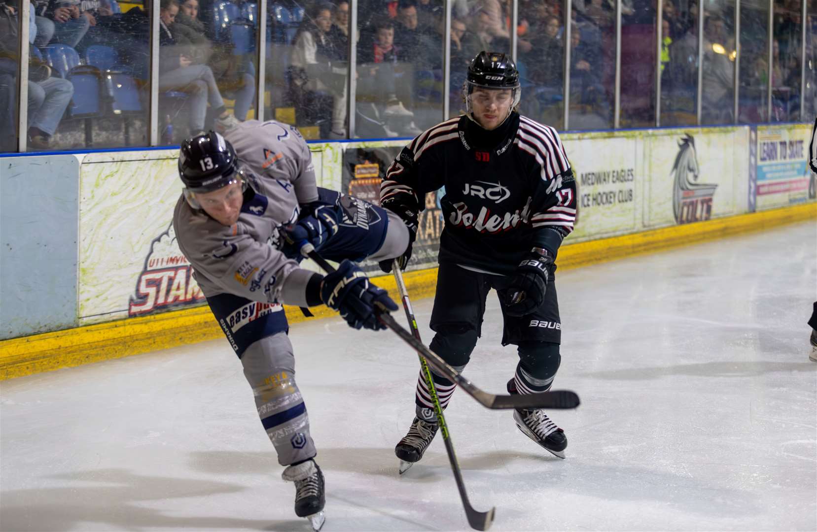 Dan Scott in action for Invicta Dynamos against Solent Devils on Saturday Picture: David Trevallion