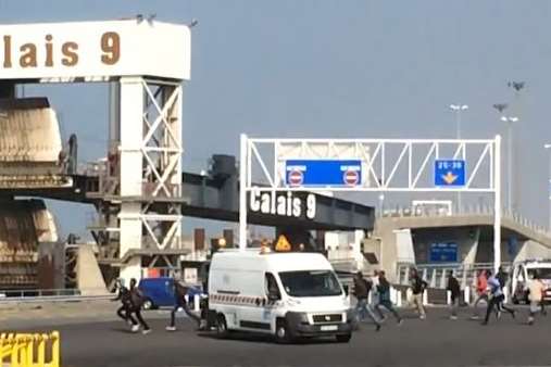 Scores of illegal immigrants evade security as they try to board a P&O ferry. Picture: Mark Salt