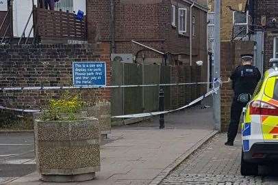 Police at the crime scene in High Street, Sheerness