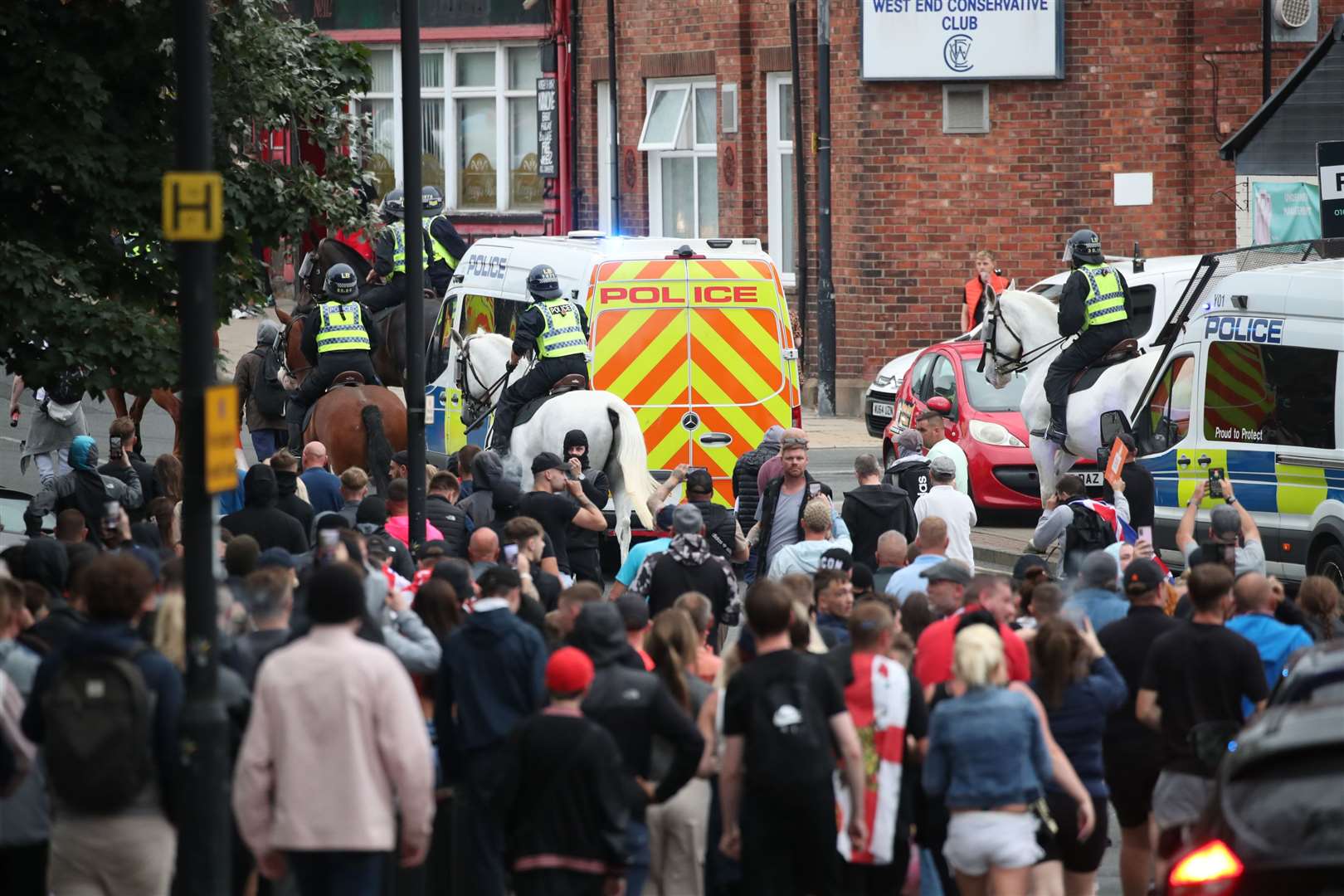 Violent scenes in Sunderland on Friday resulted in four officers being injured (Scott Heppell/PA)