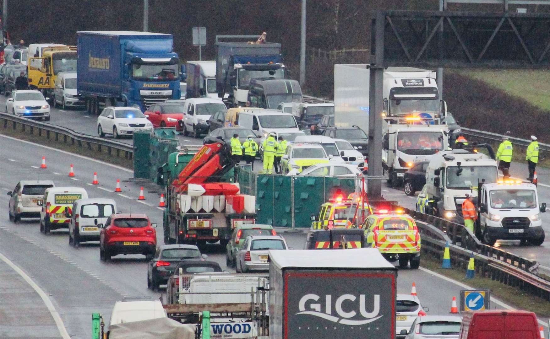 M2 coastbound closed between Junction 3 Rochester and Chatham