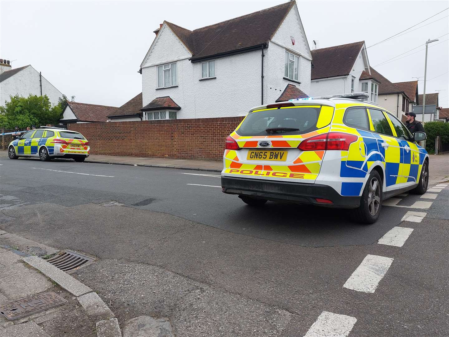 Officers at the scene, when a man was seriously injured