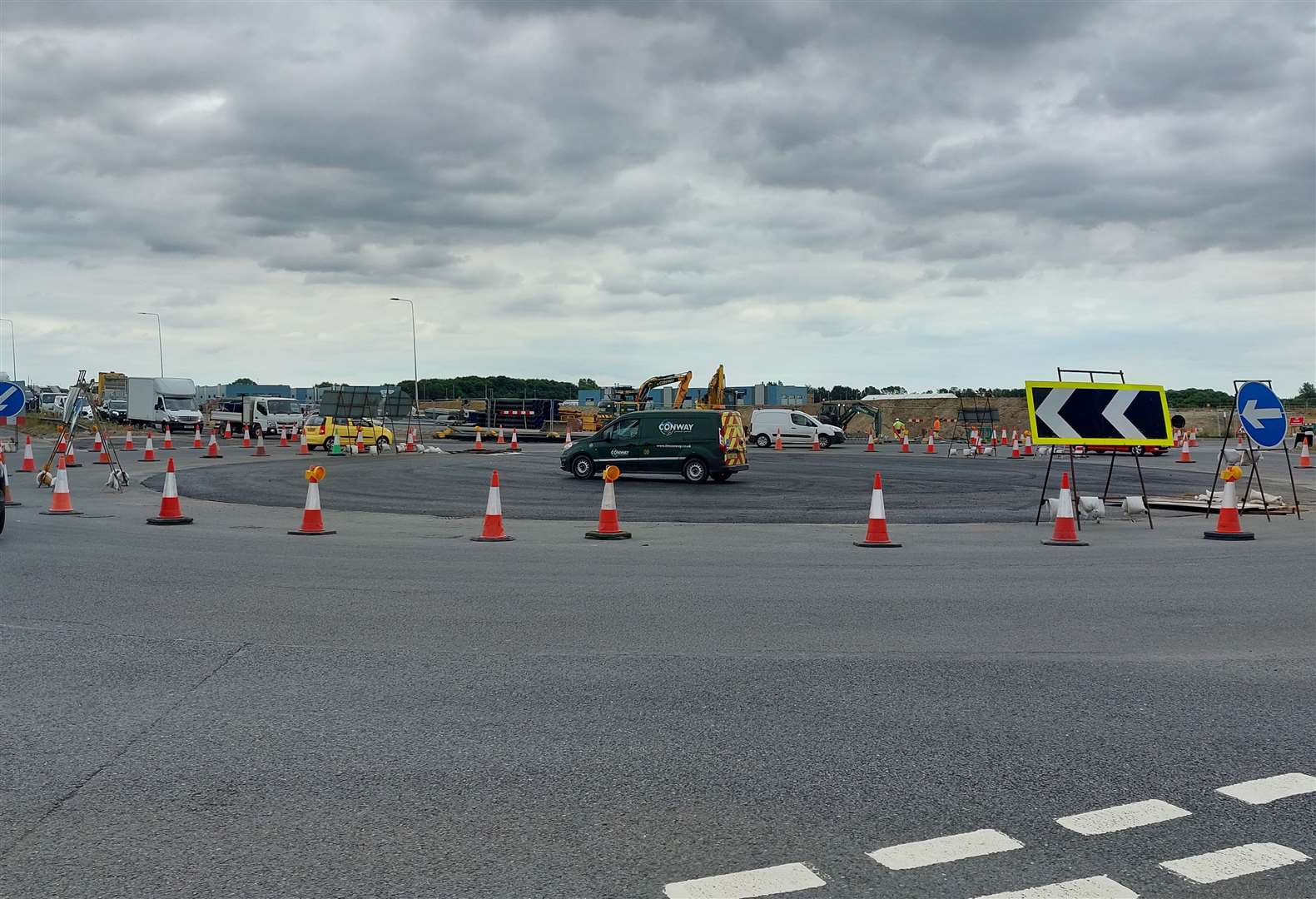 The Orbital Park roundabout has been removed in recent weeks