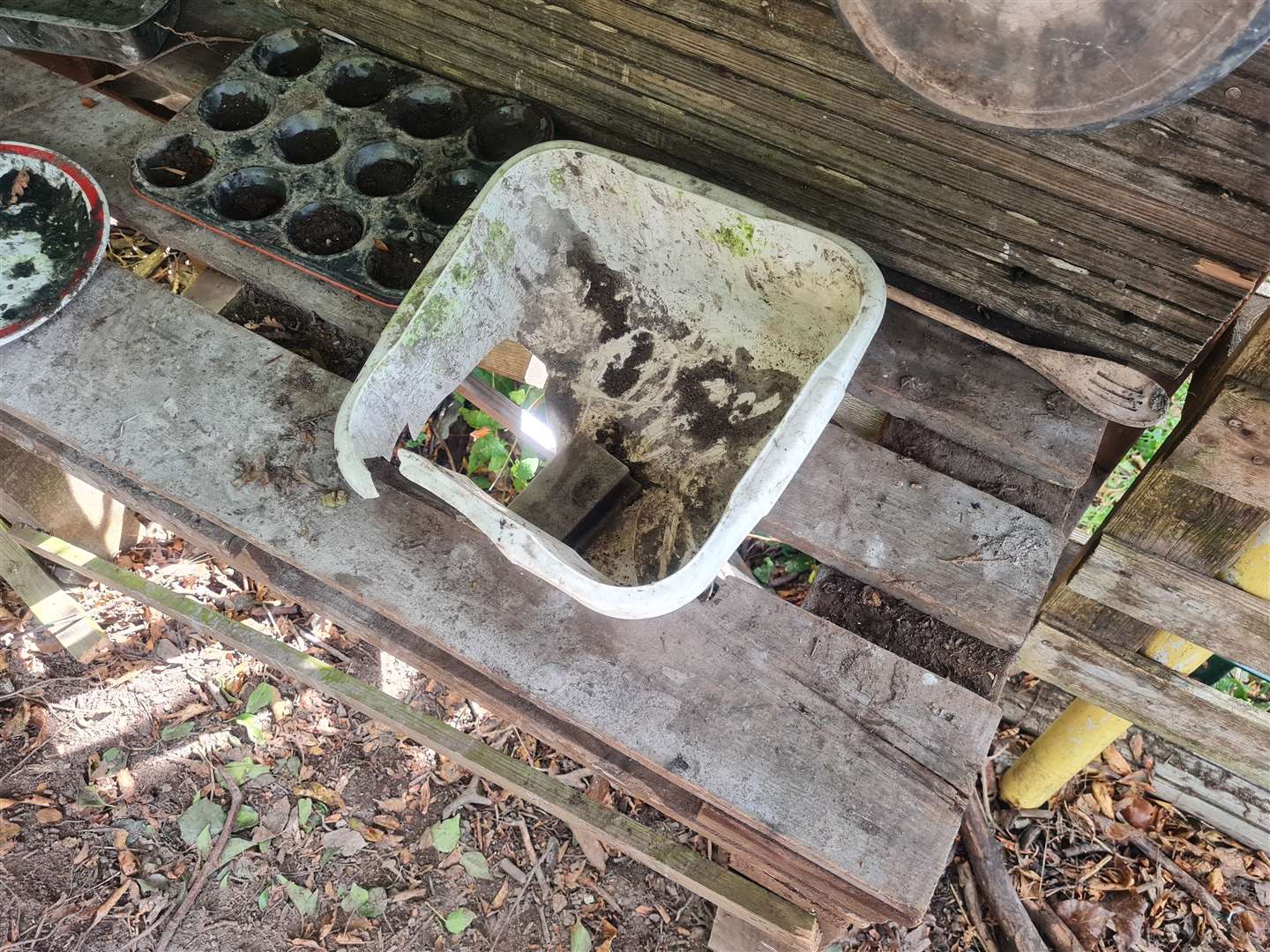 A bowl damaged by the vandals. Picture: Green Park Community Primary School