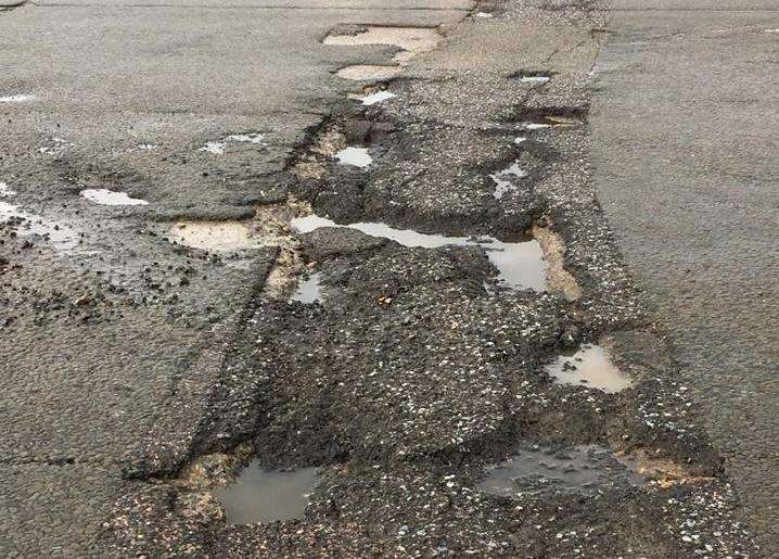 Potholes in Sea Street, Herne Bay, earlier this year
