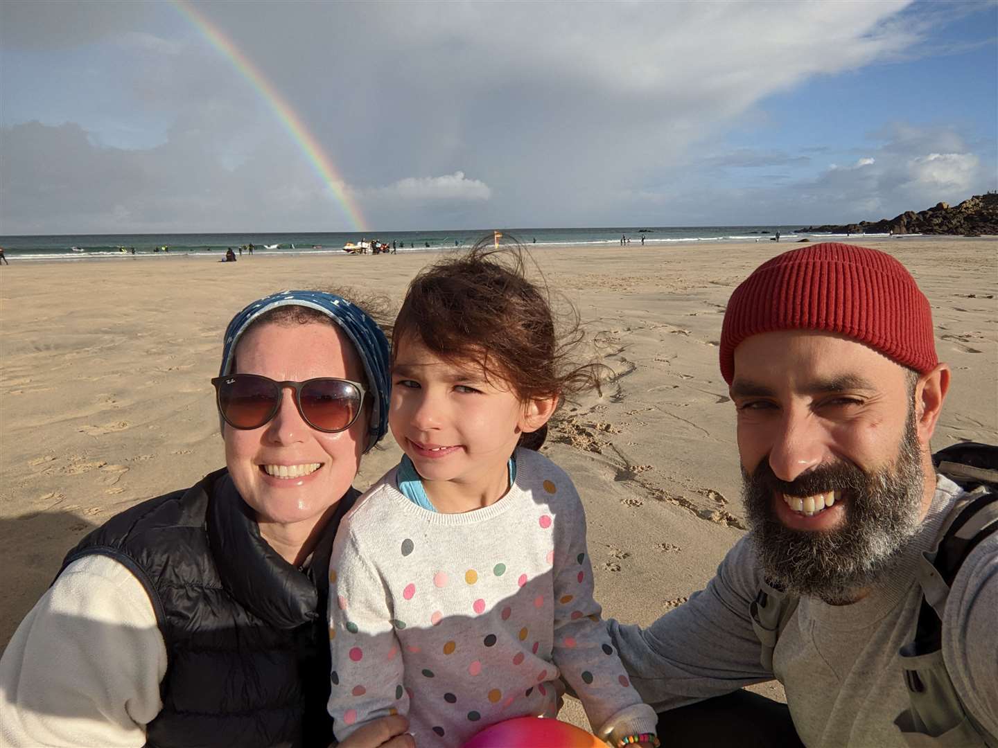 Clare Mariconda with her daughter Bethan and husband Antonio (Clare Mariconda/PA)