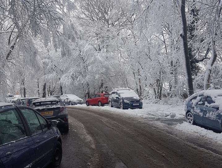 Cars have been abandoned on Walderslade Wood Road. Pic from Paul Burch.