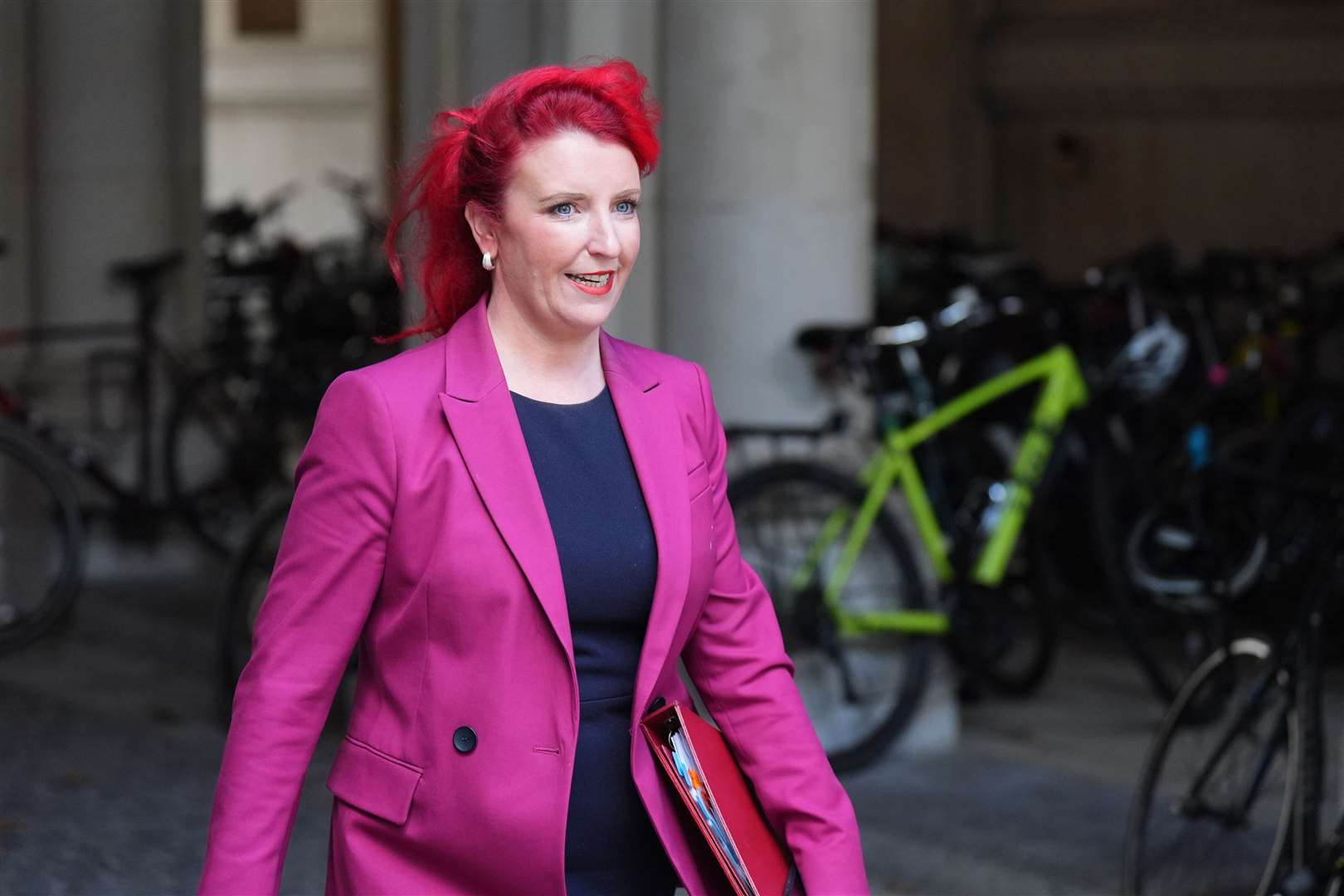 Transport Secretary Louise Haigh met road workers and councillors in Blackpool to learn about high-definition imagery technology (James Manning/PA)