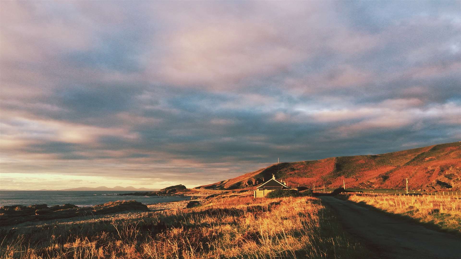 Alex's view one evening walking Mull of Kintyre, Scotland