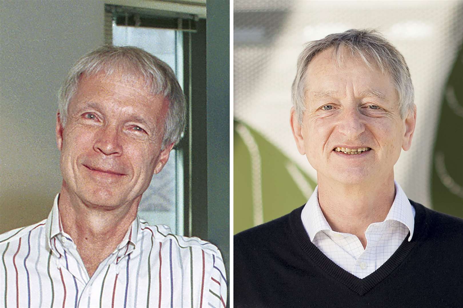 The 2024 Nobel Prize winners in Physics, Professor John Hopfield, left, of Princeton University, and Professor Geoffrey Hinton, of the University of Toronto (Princeton University/AP and Noah Berger/AP)