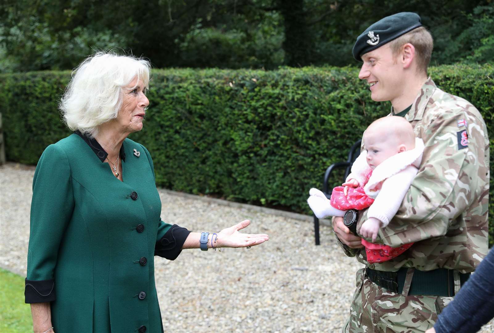 Camilla met Riflemen and family members at a reception (Chris Jackson/PA)