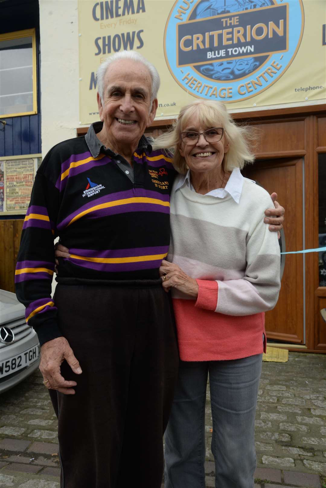 Former Crackerjack comic Don Maclean and his wife Toni at the Criterion Theatre, Blue Town, Sheerness on Tuesday. Picture: Chris Davey. (23910890)