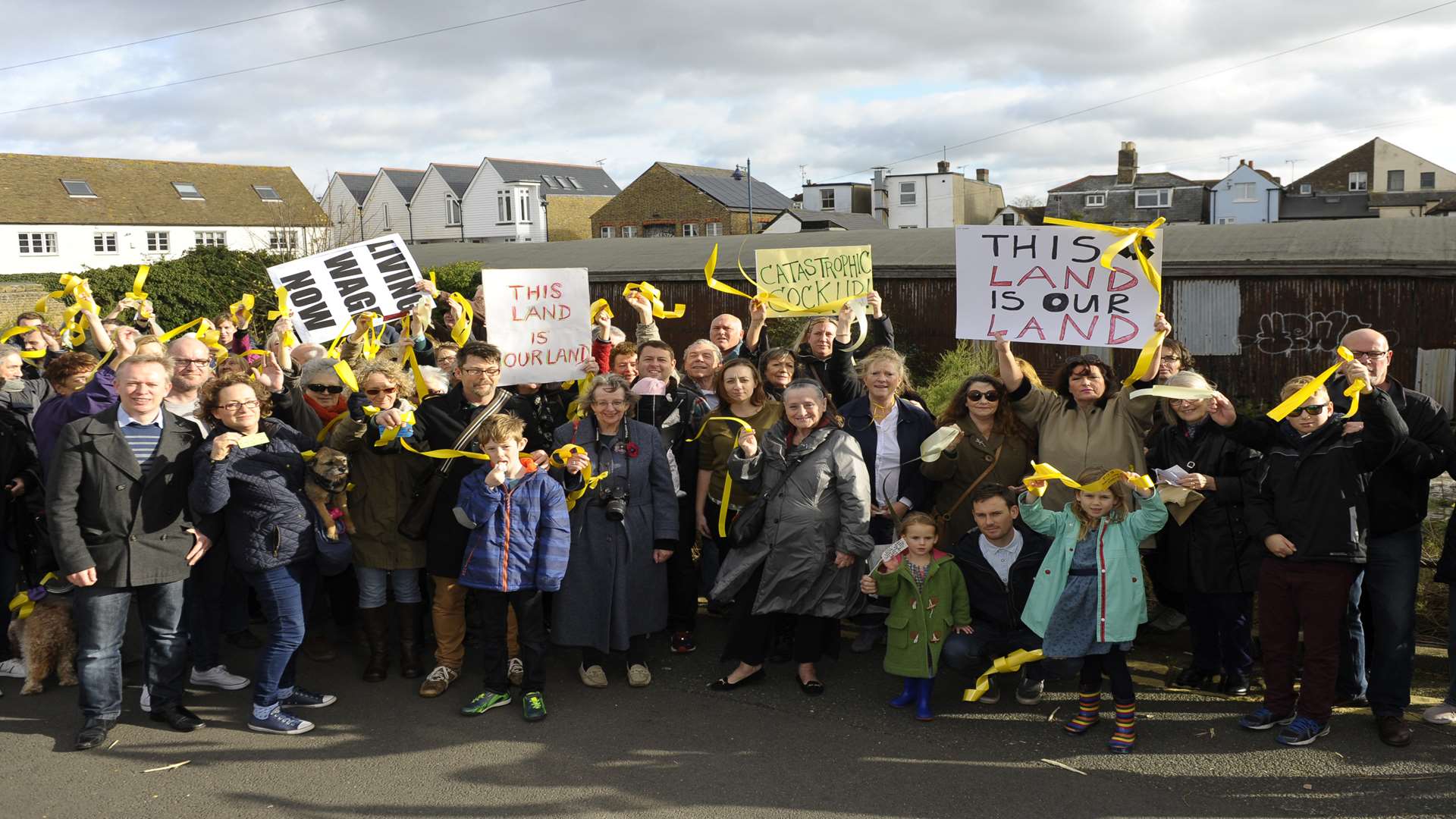 Campaigners at the Oval Chalet site