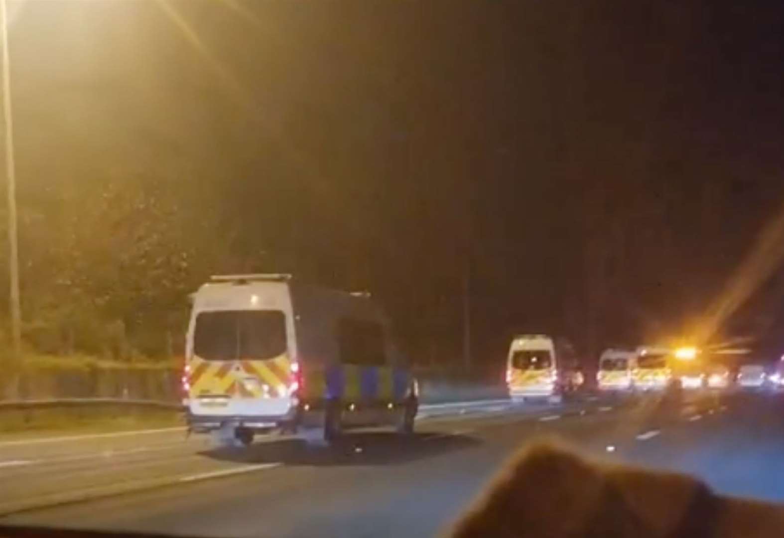 mystery over police m25 convoy from kent into essex