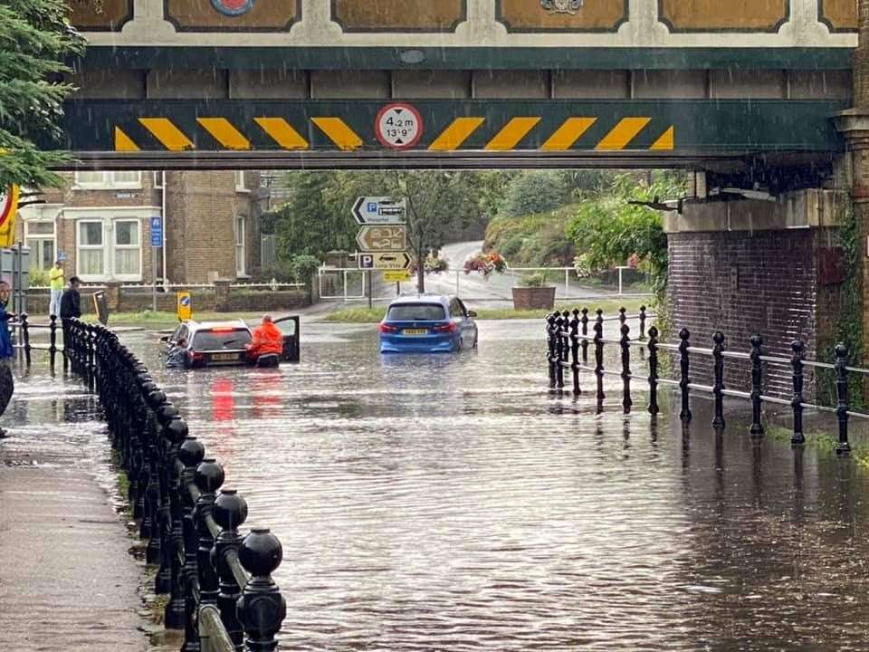 Flooding in Forbes Road, Faversham. Picture: Colin Edwards