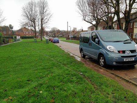 The scene of the accident in New Road, Minster.