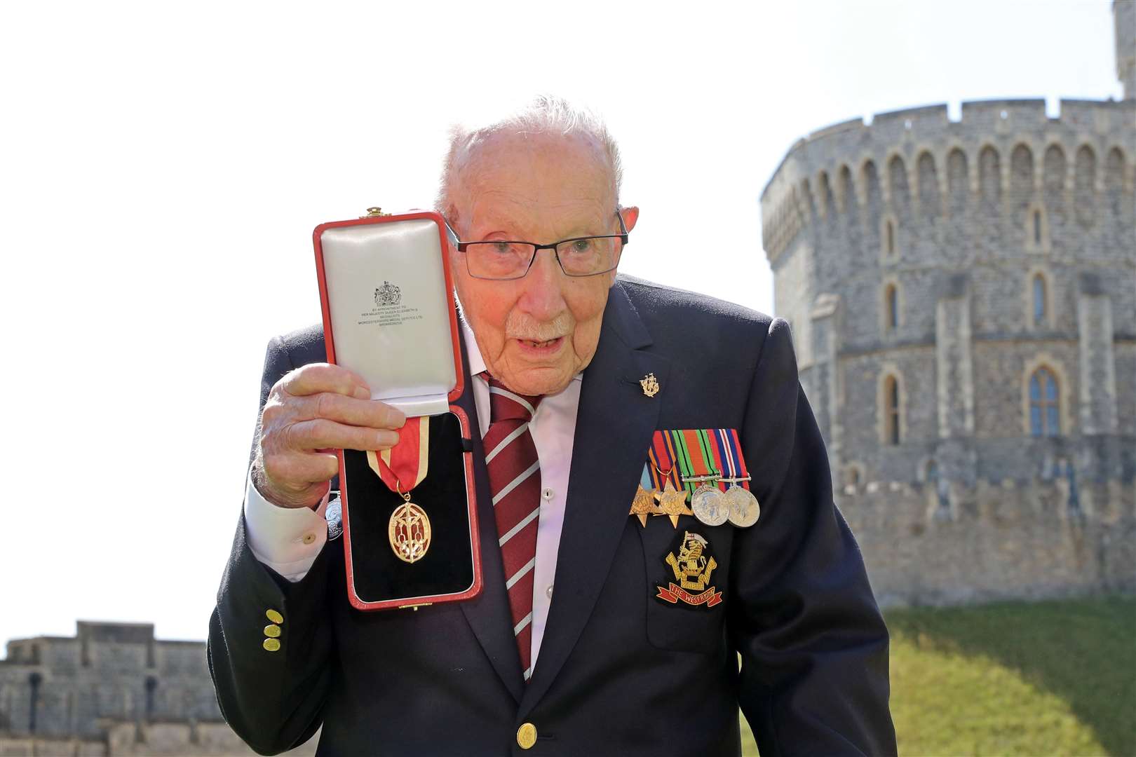 Sir Tom after receiving his knighthood from the Queen (Chris Jackson/PA)