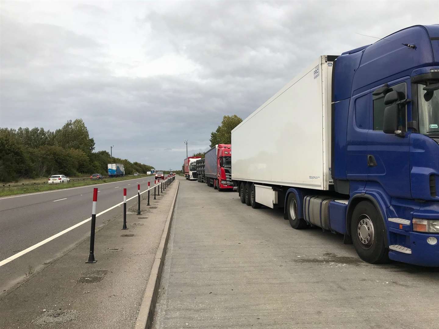 Lorries parked on the A249 at Bobbing (5922849)