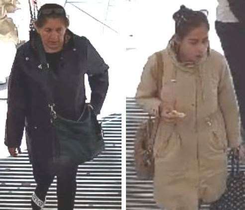 Police have released images of two women they would like to speak to following a bank card theft in Canterbury. Picture: Kent Police