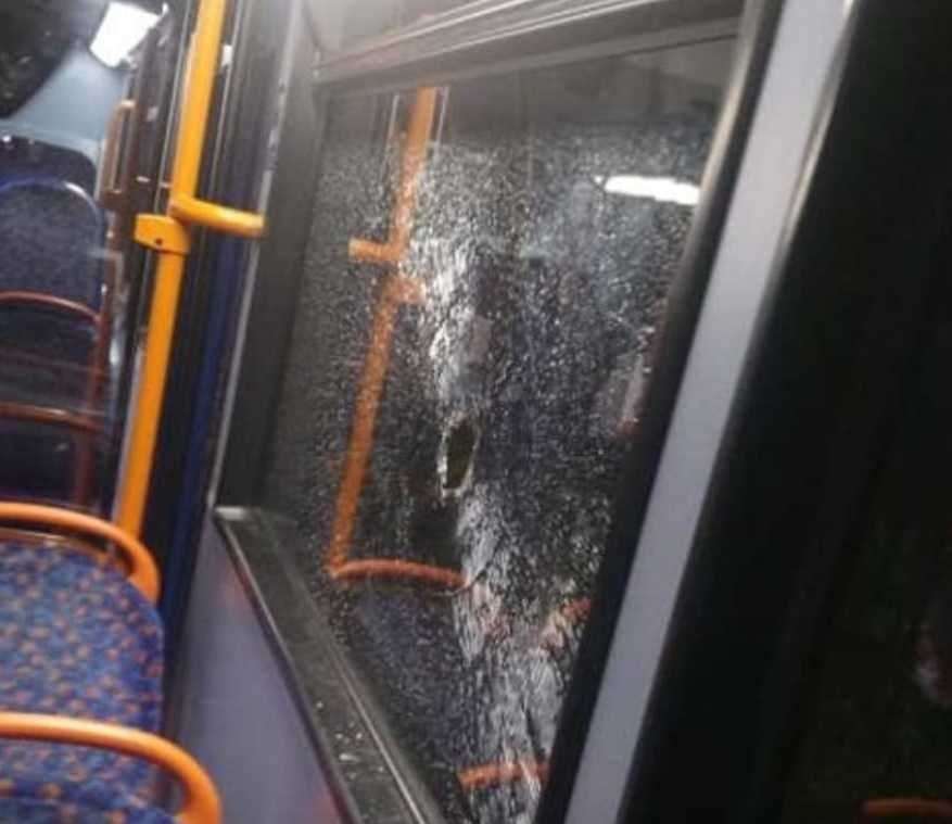 Photos of the damage to the 96 bus service appeared on Facebook following the incident