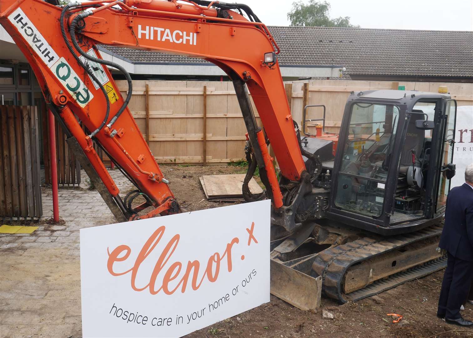 Digger on site of Ellenors construction area