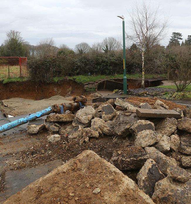 The land next to the sinkhole is planned for future housing development