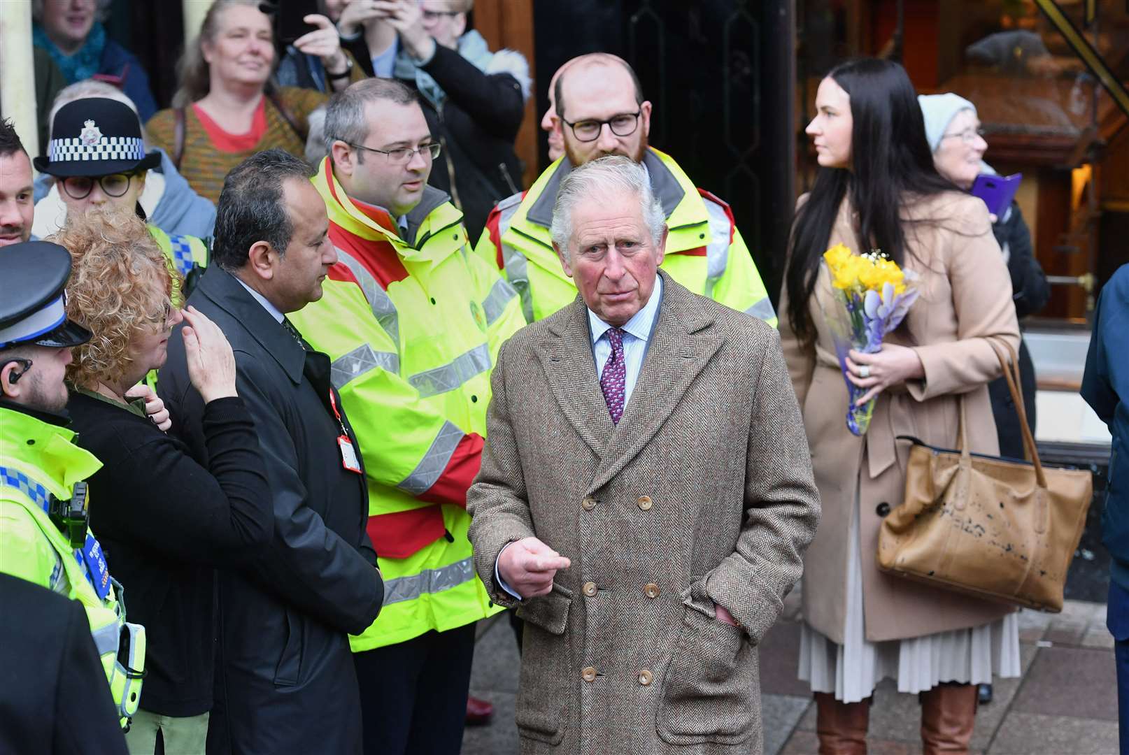 Charles during a visit to Pontypridd in February (Jacob King/PA)