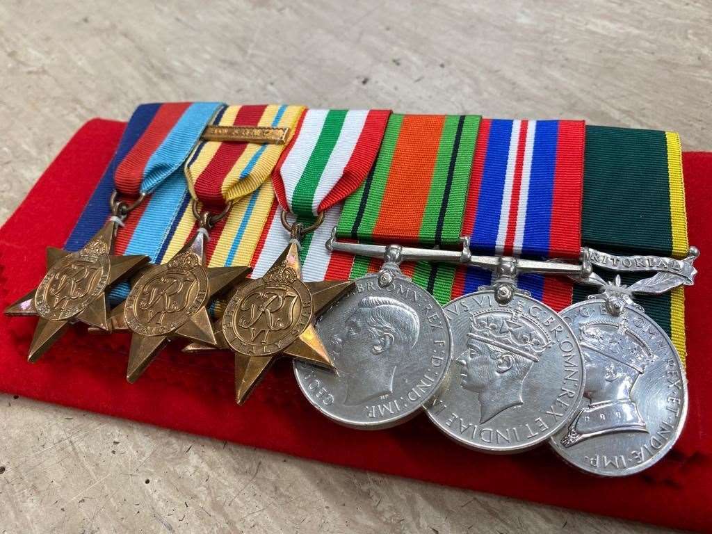 The medals in the Guards’ Tailor’s shop in Wellington Barracks, London (Rebecca Allen/Ministry of Defence/Crown Copyright/PA)