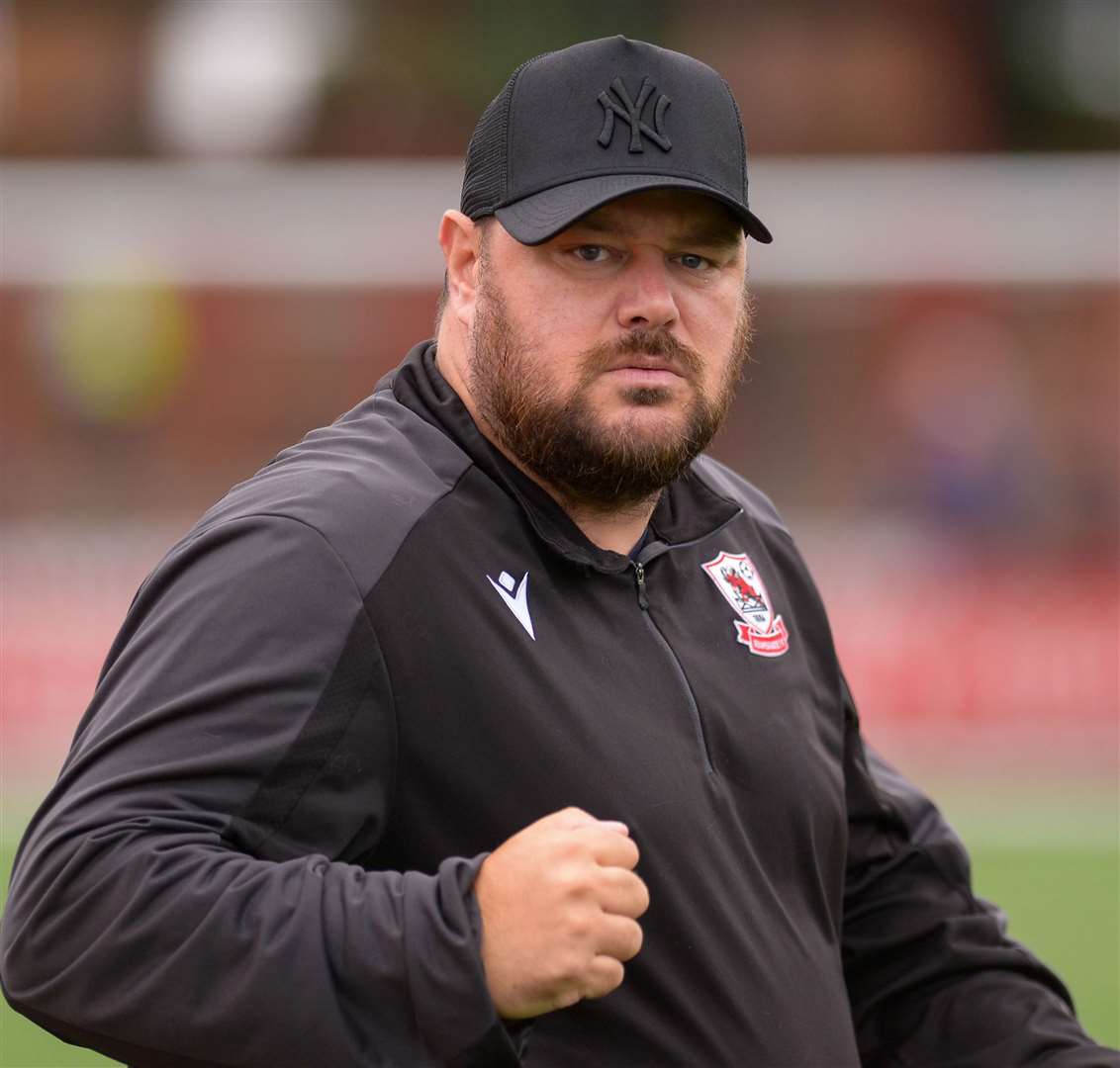 Ramsgate boss Ben Smith - praised the application of his players after their 3-0 home win over Herne Bay on Saturday. Picture: Stuart Watson