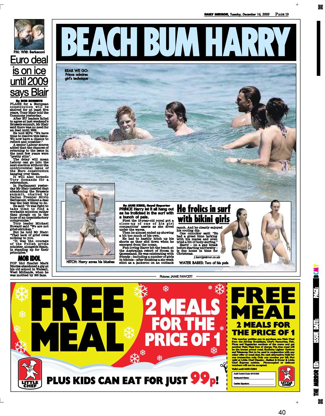 One of the Daily Mirror articles the Duke of Sussex is suing MGN over (Court handout/PA)