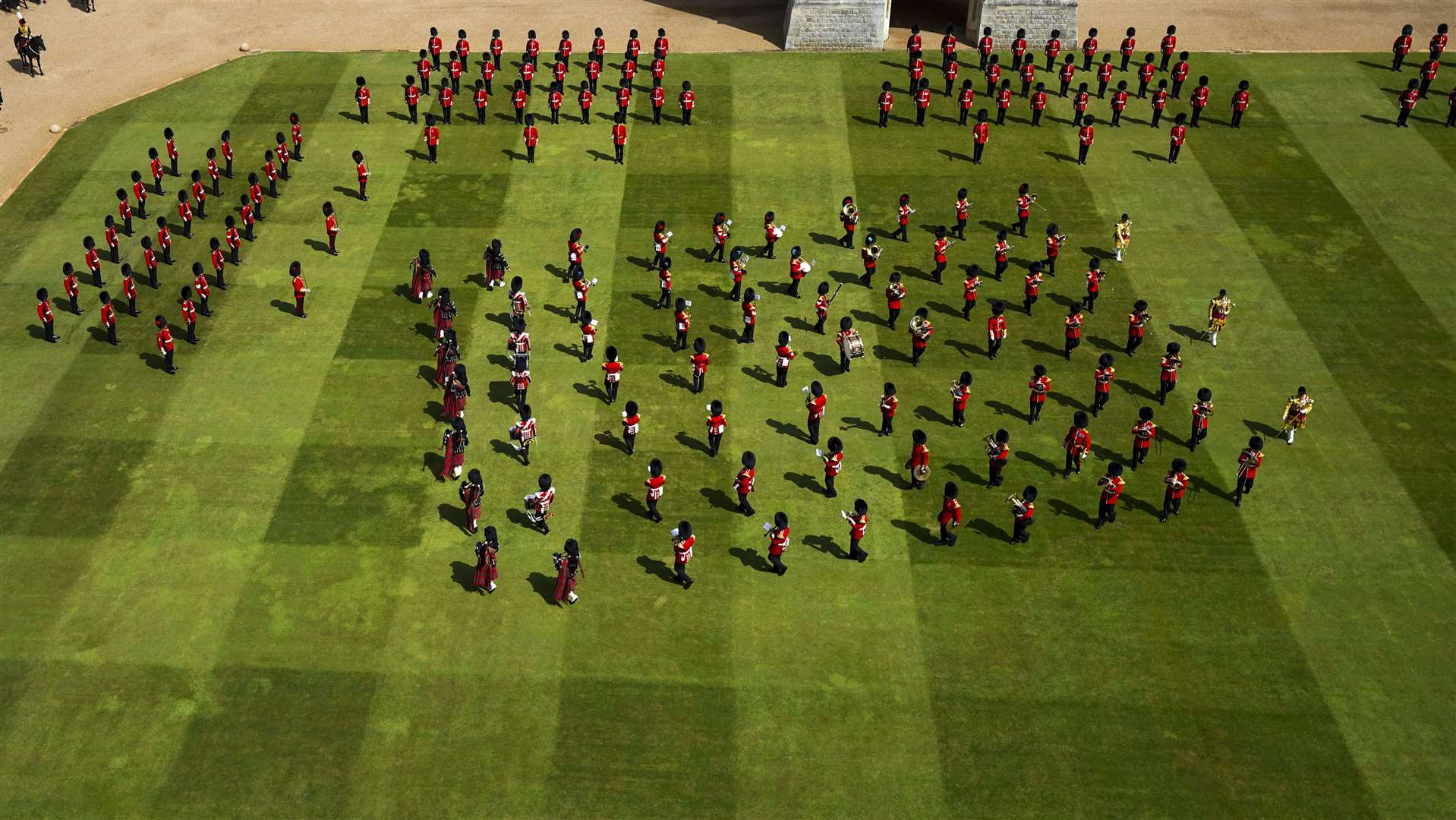 The Massed Band of the Household Division perform at Windsor Castle (Steve Parsons/PA)