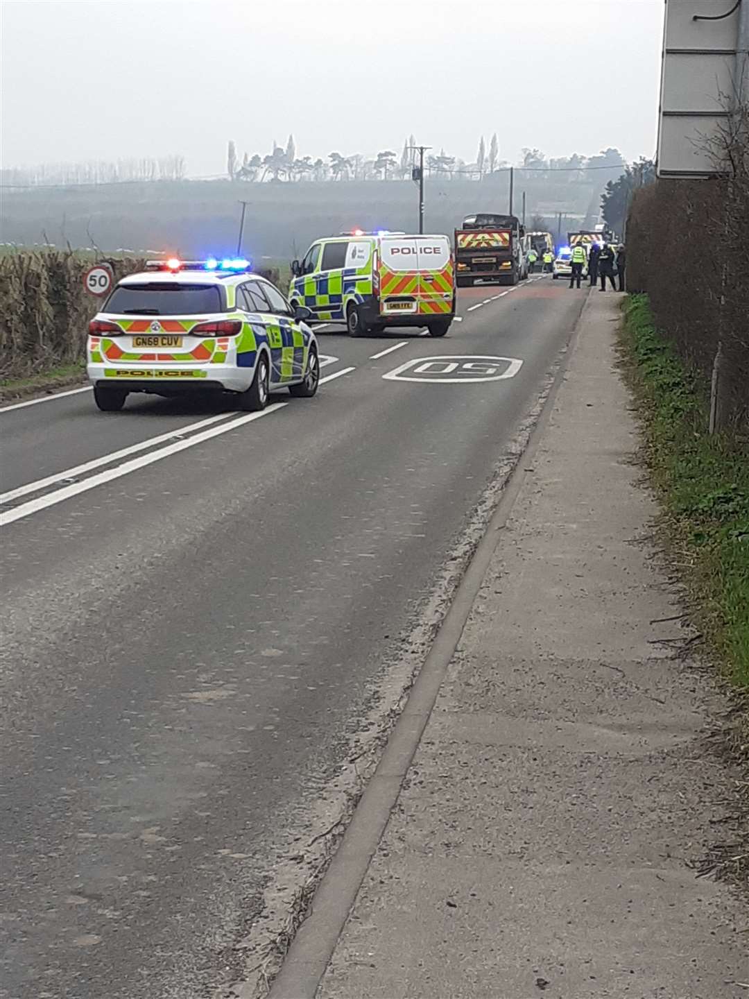 Police are at the scene on the A257