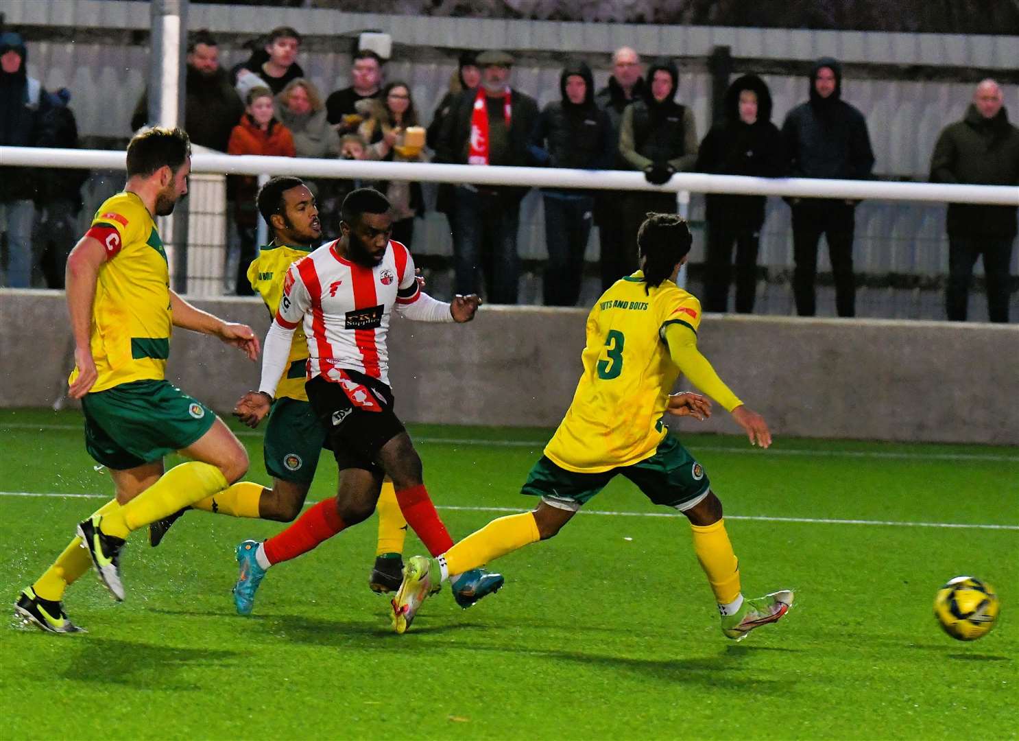 Warren Mfula levels against Ashford. Picture: Marc Richards