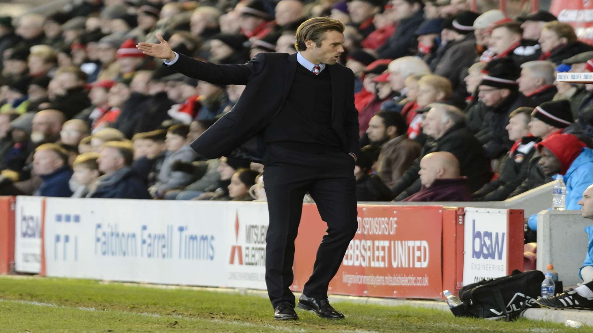 Ebbsfleet boss Daryl McMahon on the touchline Picture: Andy Payton