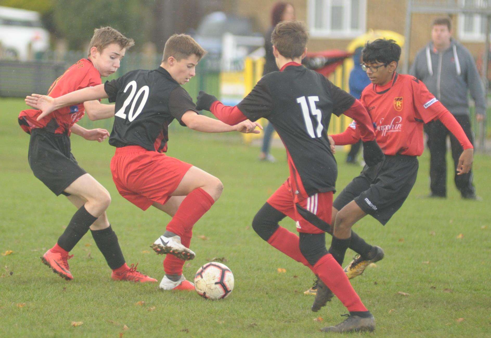 Rainham 84 Devils and Rainham 84 Warriors went head-to-head in Under-15 Division 2 Picture: Steve Crispe