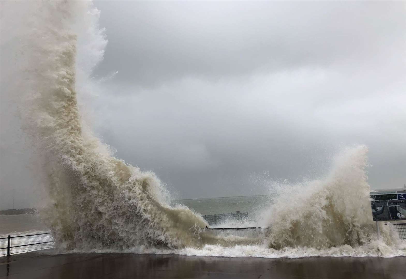 Dramatic pictures taken at Dover seafront show power of storm