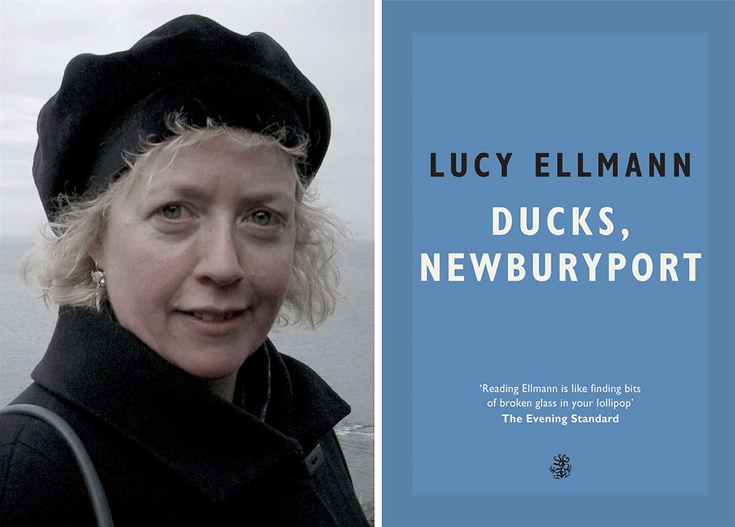 Lucy Ellmann with the front cover of her book, Ducks, Newburyport (The Booker Prize/PA)