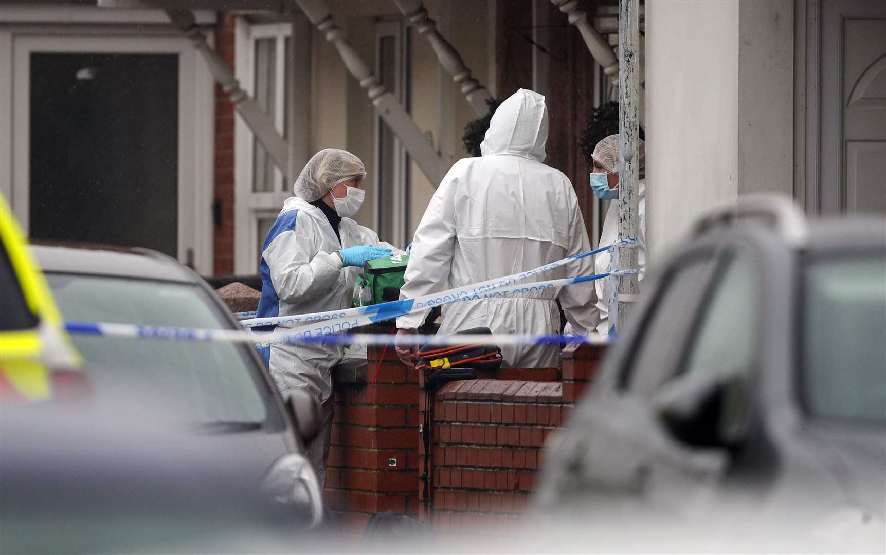 Forensic officers at the scene of the incident (Steve Parsons/PA)