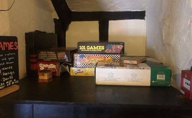 Tucked away in a nook upstairs you’ll find a small selection of board games