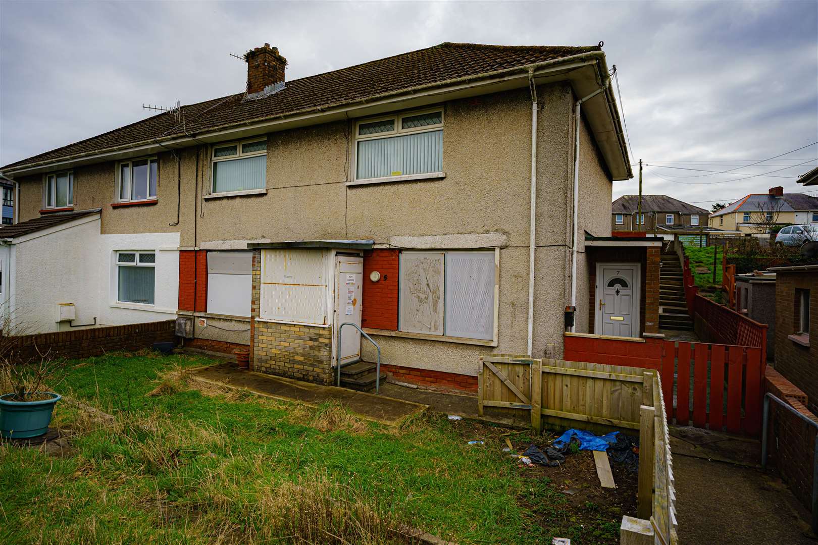 The ground floor flat in Sarn where Logan lived (Ben Birchall/PA)