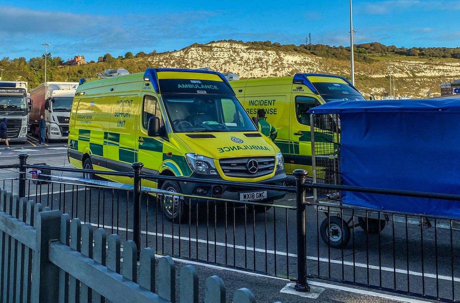 Emergency services at the scene on Saturday morning. Picture: @courier_michael