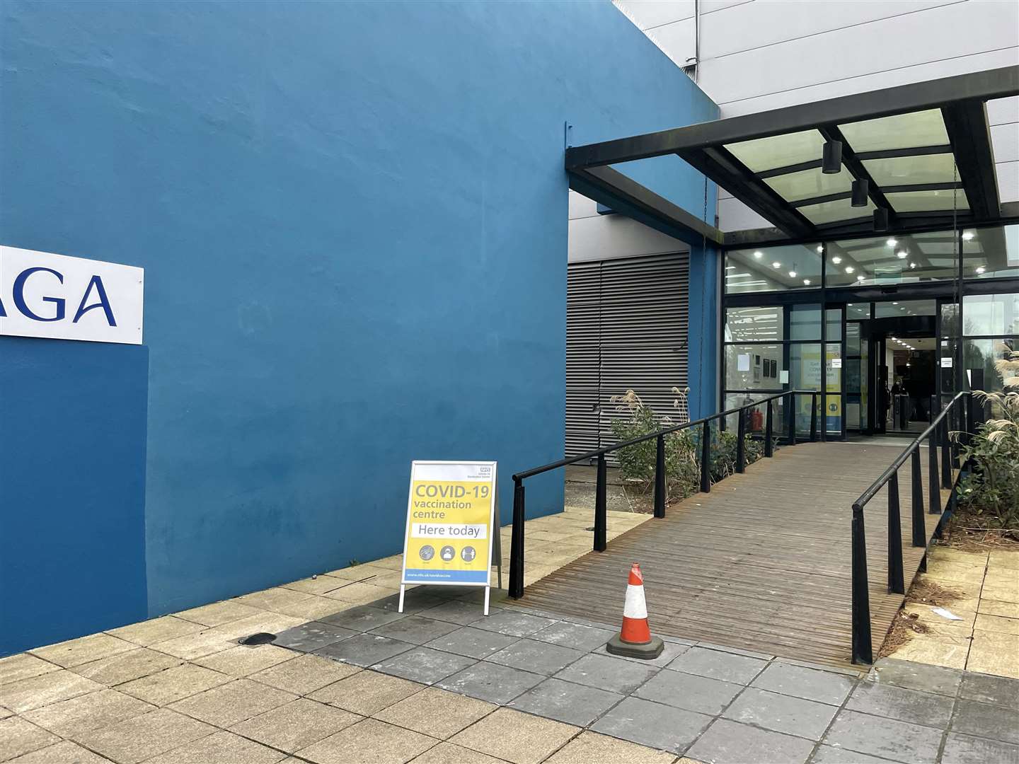 The vaccination centre at the old Saga building